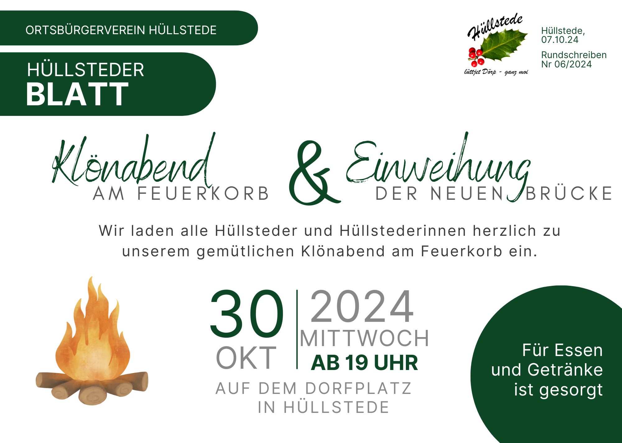 Rundschreiben 2024/06 (Klönabend / Brückeneinweihung)