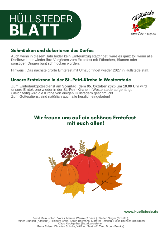 Rundschreiben 2025/05 ( Erntefest )